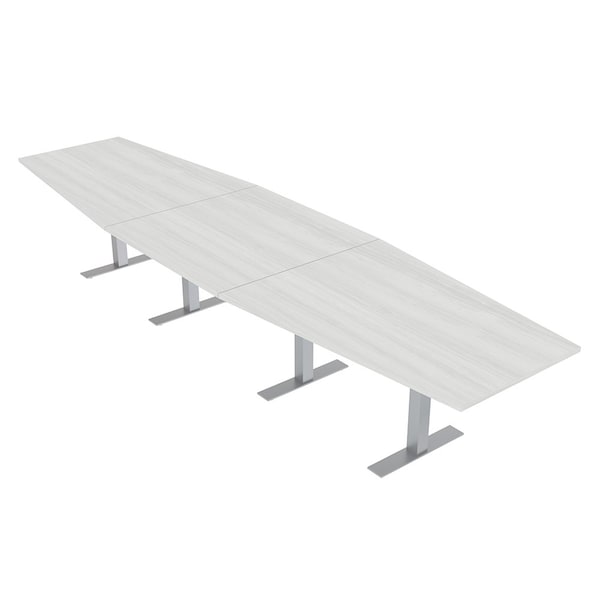 45 in W, 165.75 in L, 29 in H, Engineered Wood Top, White